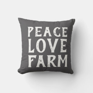 typographie de la ferme PEACE LOVE   Coussin extér