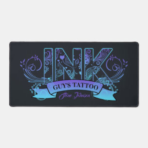 Typographie de l'encre Tatouage Artiste Lavande/Aq