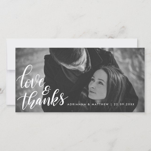 Typographie de mariage Amour et Merci | Photo de c (Devant)