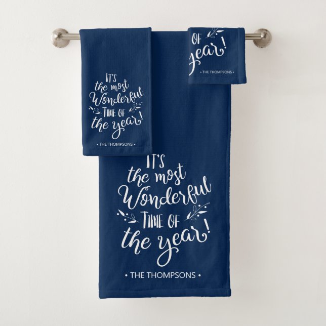 Typographie de Noël moderne bleue personnalisée (En situation)
