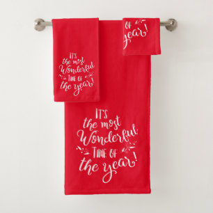 Typographie de Noël moderne rouge Merveilleux TIme