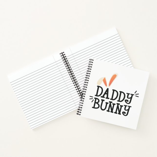 Typographie de Pâques Simple Daddy Bunny | Carnet (Intérieur)