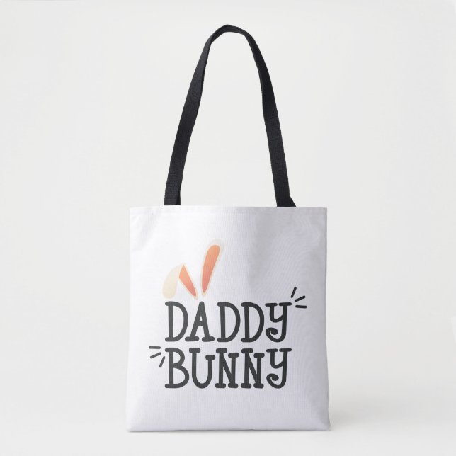 Typographie de Pâques Simple Daddy Bunny | Sac fou (Devant)