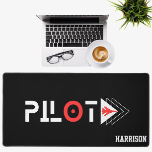 Typographie de pilote cool et avion à réaction vol