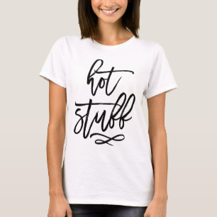 Typographie de pinceau noir T-shirt à costume chau