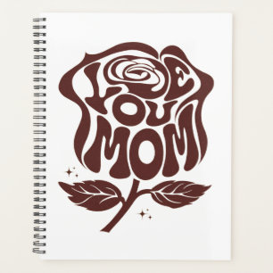 Typographie de rose pour maman que j'aime
