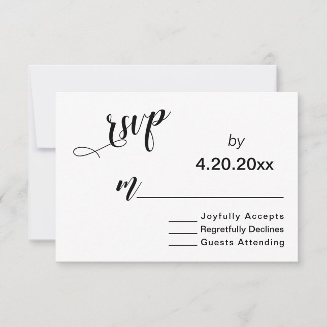 Typographie de script élégant, RSVP de mariage min (Devant)