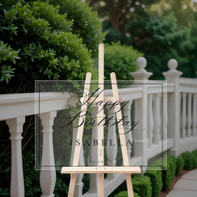 Typographie de script minimal moderne pour anniver (Modern Minimal Happy Birthday Script Typography Acrylic Sign
)