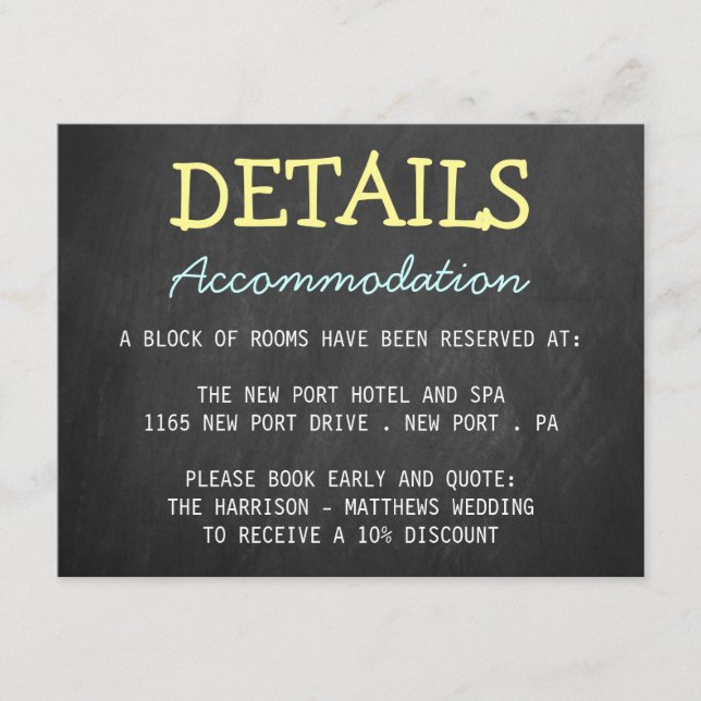 Typographie de tableau moderne Cartes de détails M (Devant)