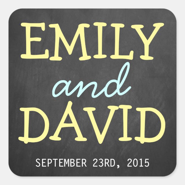 Typographie de tableau moderne Stickers de mariage (Devant)