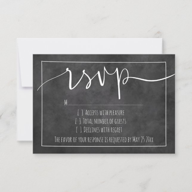 Typographie de tableau noir cartes de réponse mari (Devant)
