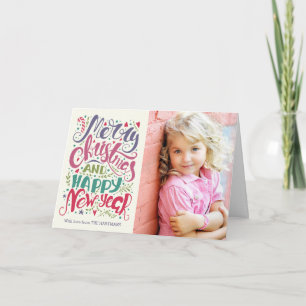Typographie de Whimsical Photo Carte de voeux de v
