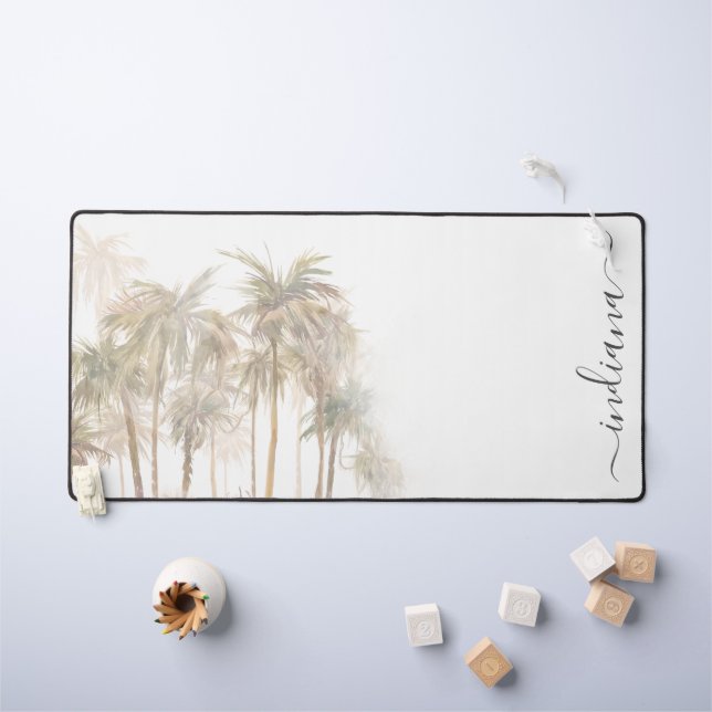 Typographie des palmiers tropicaux modernes Script (Tableau pour enfants)