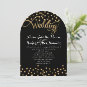 TYPOGRAPHIE D'Or Invitations De Mariage