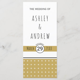 Typographie d'or moderne programme de mariage géom