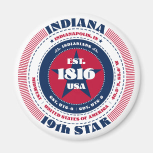 Typographie du cercle Indiana Magnet souvenir