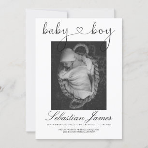 Typographie du coeur modèle photo Nouveau bébé gar