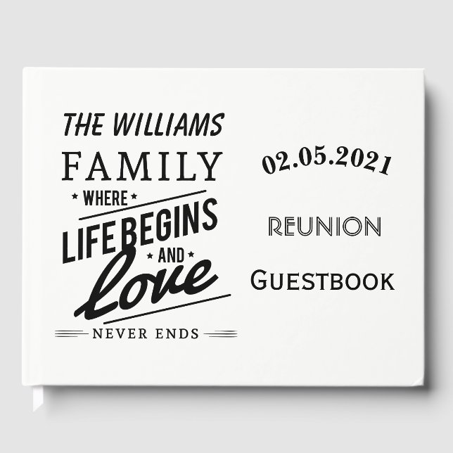 Typographie du livre d'or de la Réunion familiale  (Recto)