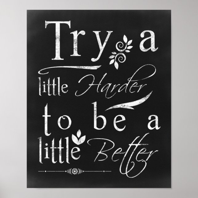 Typographie du tableau noir Motivation impression (Devant)