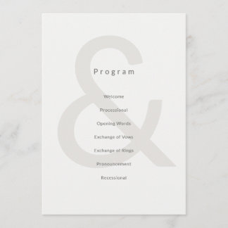 Typographie éditoriale Programme de mariage