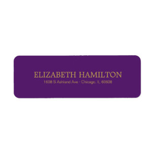 Typographie élégante Adresse Violet Or