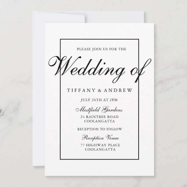 Typographie élégante Faire-part de mariage moderne (Devant)