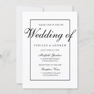 Typographie élégante Faire-part de mariage moderne