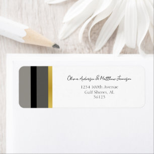 Typographie élégante Noir Blanc Or Mariage