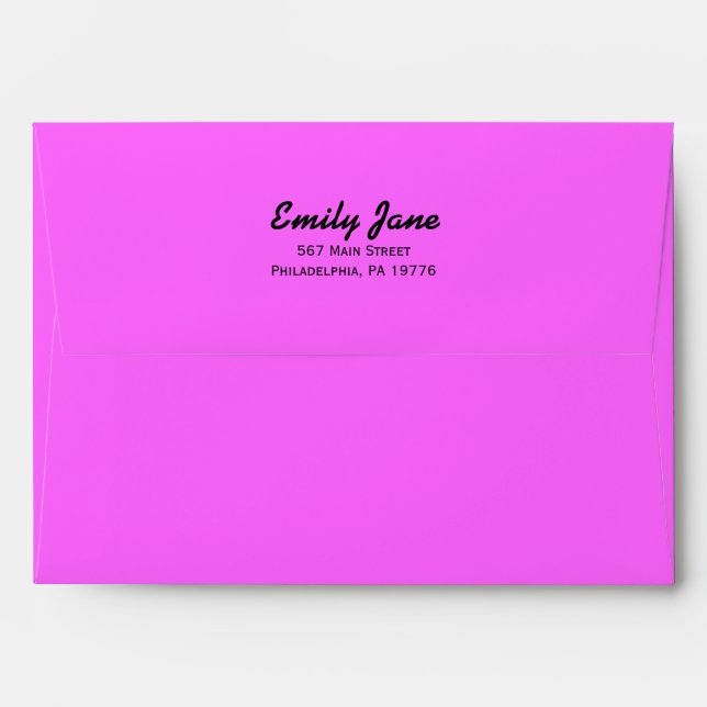 TYPOGRAPHIE Enveloppe personnalisable Neon (Dos (Haut rabat))