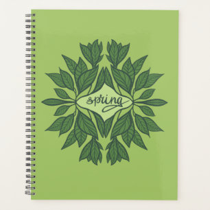Typographie esthétique Feuille du printemps vert