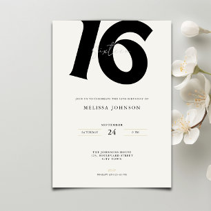 Typographie Gras Minimal Invitation Anniversaire 1