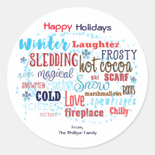 Typographie HIVER Fun Writing Favoriser Sticker