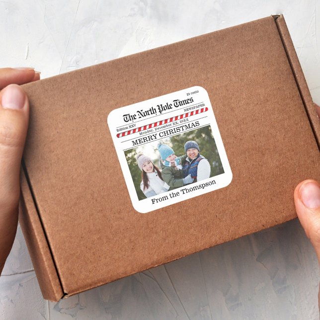 TYPOGRAPHIE JOYEUX NOËL Photo Autocollant (Merry Christmas photo sticker. )