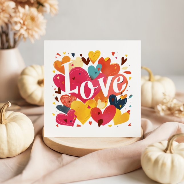 Typographie Love and Hearts Carte Saint Valentin (Créateur téléchargé)