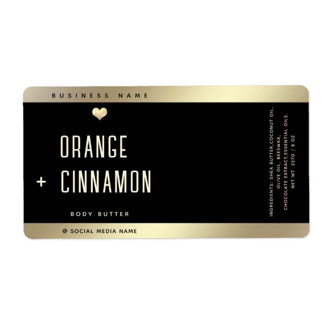 Typographie lux simple coeur d'or noir (Devant)