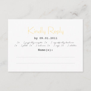 Typographie Mariage RSVP en gris et jaune