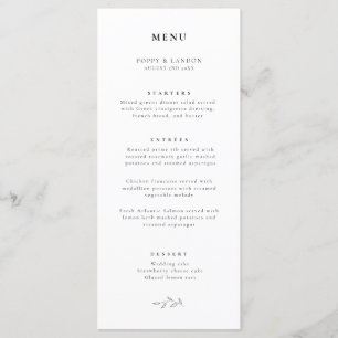 Typographie & Menu Botanique Simple Elegance