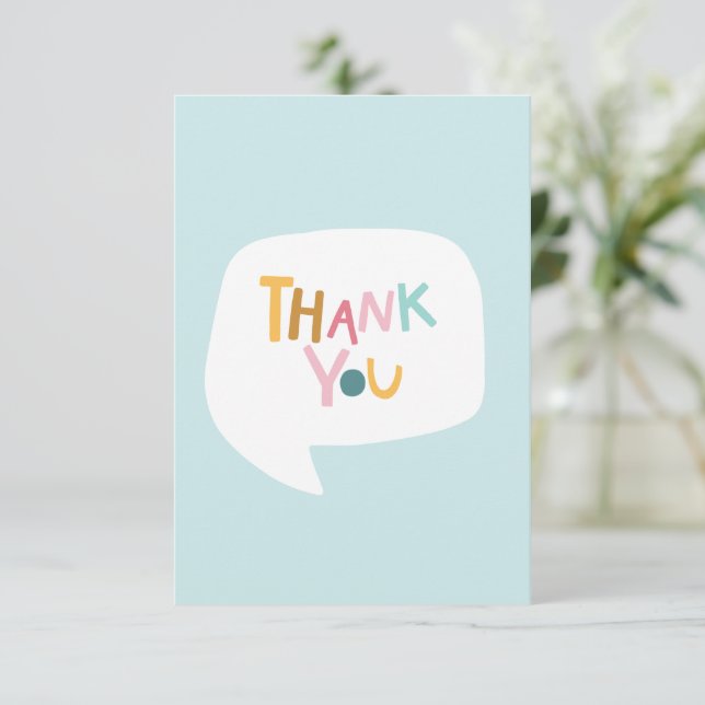 Typographie mignonne Coral Carte de remerciements  (Debout devant)