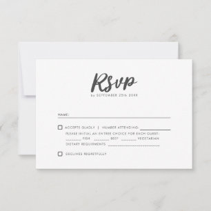 Typographie minimale Nettoyer Mariage moderne RSVP