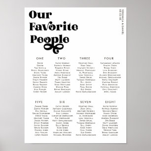 Typographie minimale Poster de la table Mariage