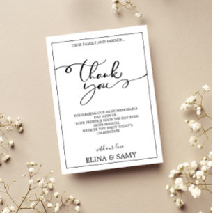 Typographie minimaliste cartes de remerciement