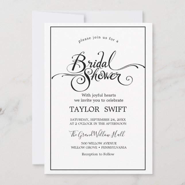 Typographie Minimaliste | Invitation à une Fête de (Devant)