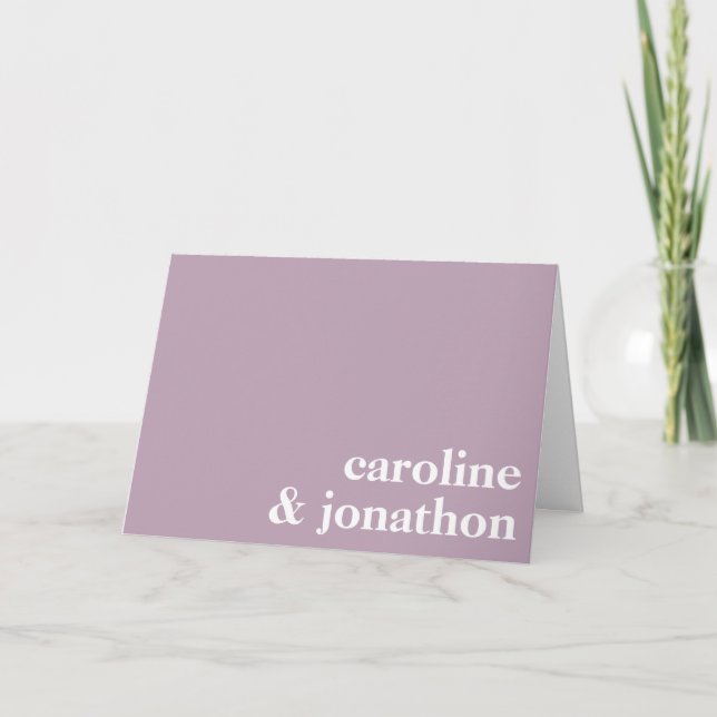 Typographie minimaliste moderne Deux noms | Lilac (Devant)
