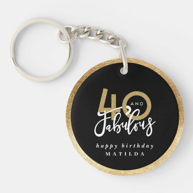 Typographie moderne 40e anniversaire noir et or  (Devant)