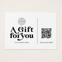 Typographie moderne à la mode Code QR Carte cadeau