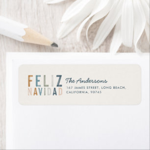 Typographie moderne bleu terre cuite Feliz Navidad