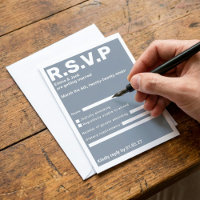 Typographie moderne Blue Bold Mariage RSVP
