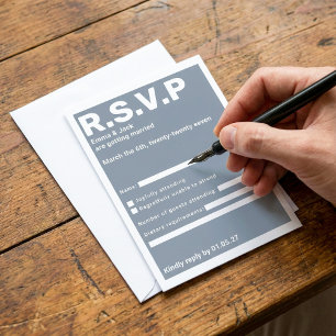 Typographie moderne Blue Bold Mariage RSVP