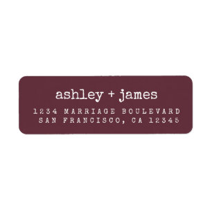 Typographie moderne Bourgogne Mariage Retour Adres