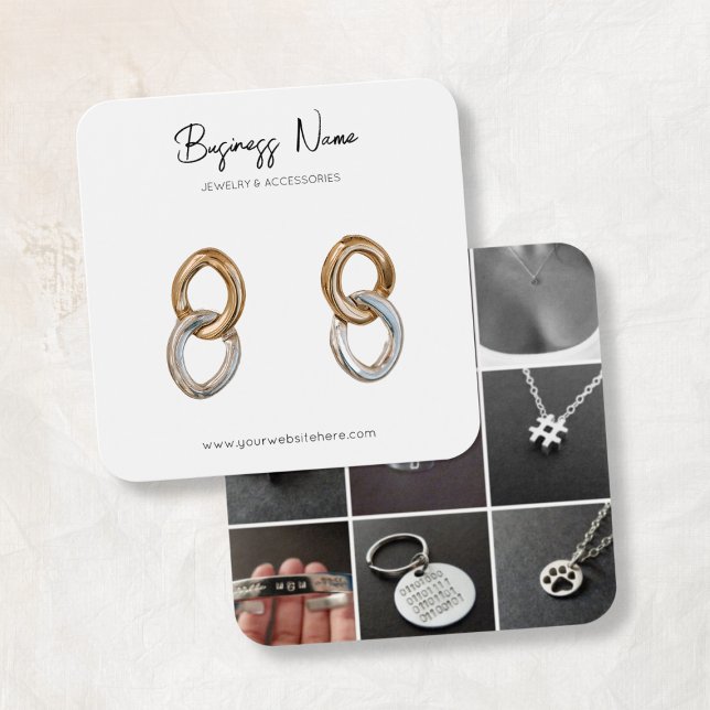 Typographie moderne Carré photo personnalisé oreil (Modern Typography Custom Photo Square Earring
)